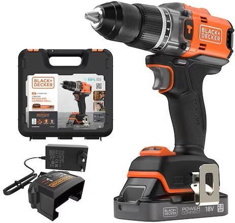 Black+Decker BLD683D1XK Accu Schroef- Klopboormachine | 18 V | BL | 1x 2.0Ah Accu + Lader | In Koffer BLD683D1XK-QW