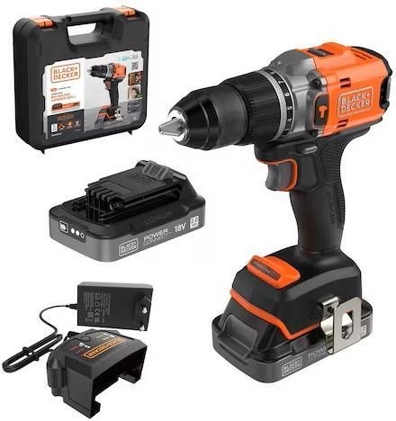 Black+Decker BLD683D2XK Accu Schroef- Klopboormachine | 18 V | BL | 2x 2.0Ah Accu + Lader | In Koffer BLD683D2XK-QW
