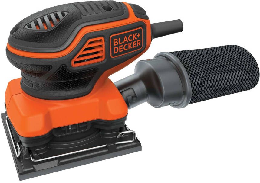 Black+Decker KA450 220W 1 4 vel Vlakschuurmachine | 1x Schuurgaas | Stofopvangzak KA450-QS