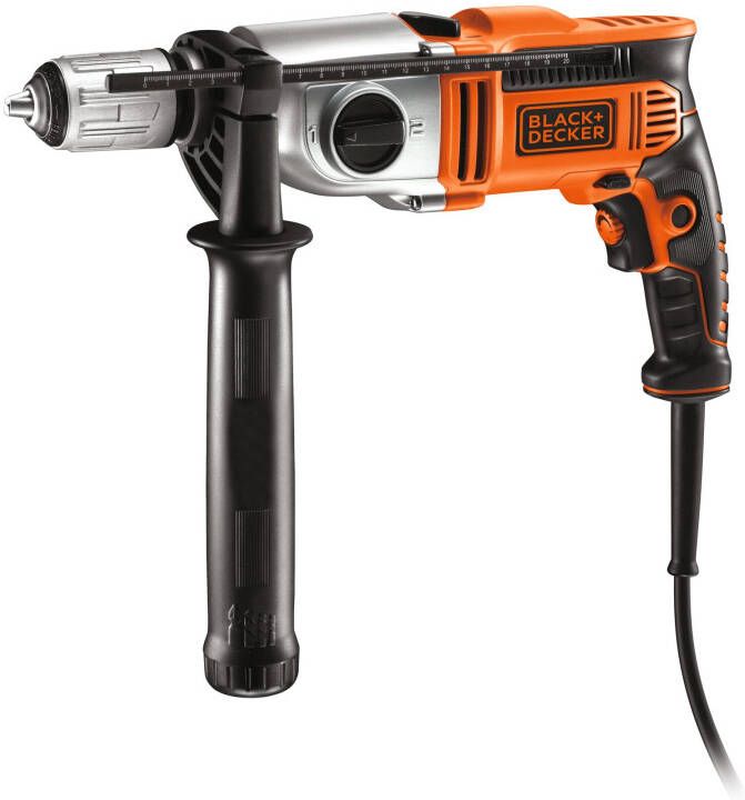 Black+Decker KR911K 910W Klopboormachine in koffer | Koffer | Zijhandgreep | Dieptestop KR911K-QS