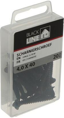 Blackline Scharnierschroef Hcp Zwart Pk-8Mm Torx TX20 +Snijpunt 4.5X40 | 20 stuks 6901.30.14540