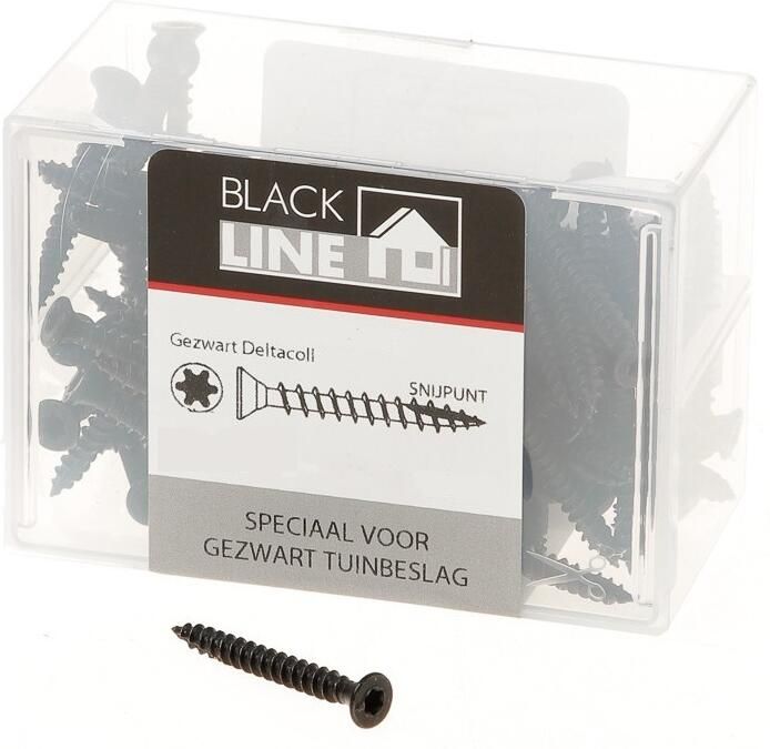 Blackline Spaanplaatschroef Hcp Zwart Pk Torx TX20 +Snijpunt 5.0X80 50 | 50 stuks 6904.20.15080