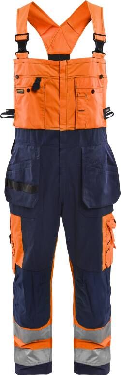 Blåkläder Bretelbroek High-Vis 26031860 | High-Vis Oranje Marineblauw | 7330509377383