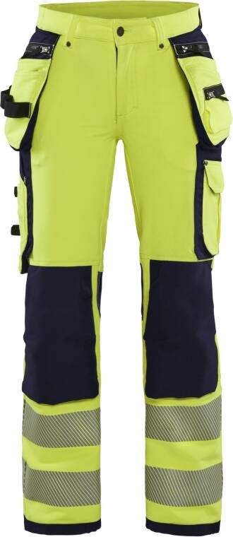 Blåkläder Dames High-Vis 4-weg stretch werkbroek 71971642 | High-Vis Geel Marineblauw | 7330509729410