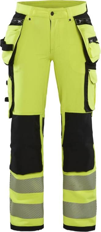 Blåkläder Dames High-Vis 4-weg stretch werkbroek 71971642 | High-Vis Geel Zwart | 7330509729588