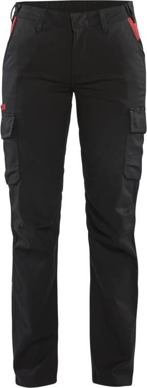 Blåkläder Dames industrie werkbroek stretch elastiek 71441832 | Zwart Rood | 7330509763490