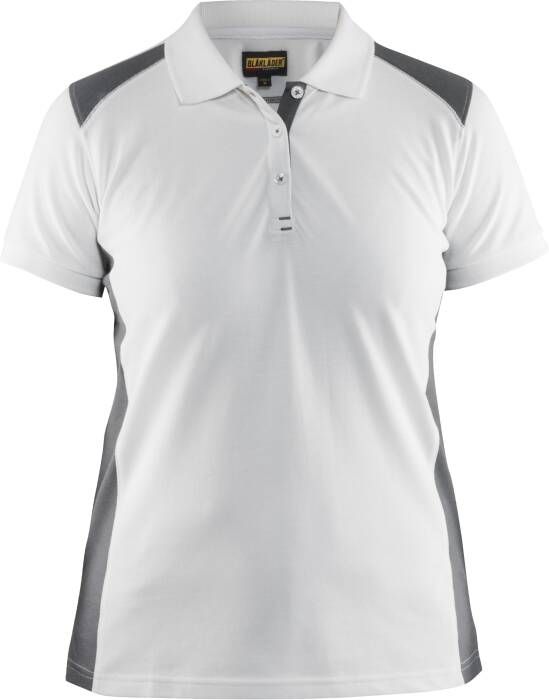 Blåkläder Dames poloshirt piqué 33901050 | Wit Grijs | Maat XXL 7330509479254