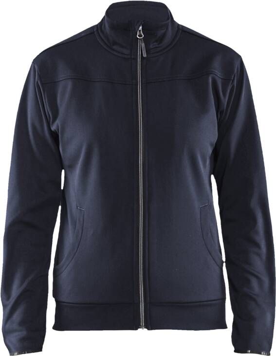 Blåkläder Dames service Sweatshirt met rits 33942526 | Donker marineblauw Zwart | Maat 3XL 7330509647981