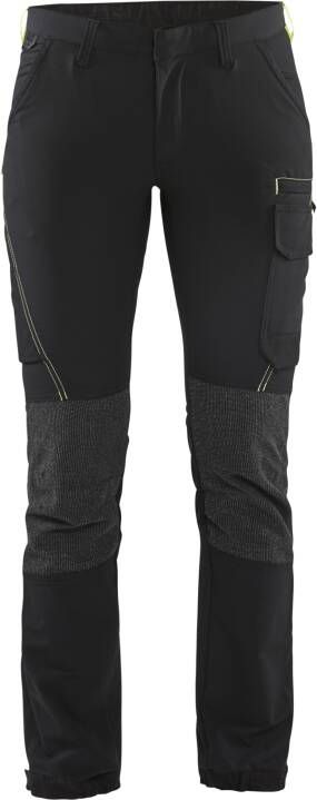 Blåkläder Dames Service werkbroek 4-weg stretch 71221645 | Zwart High-Vis Geel | 7330509728932