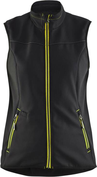 Blåkläder Dames softshell bodywarmer 38512516 | Zwart High-Vis Geel | Maat XXL 7330509647721