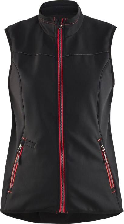 Blåkläder Dames softshell bodywarmer 38512516 | Zwart Rood | Maat 3XL 7330509647738