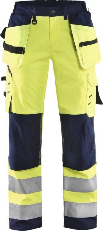 Blåkläder Dames Softshell werkbroek High-Vis 71672517 | High-Vis Geel Marineblauw | 7330509540077