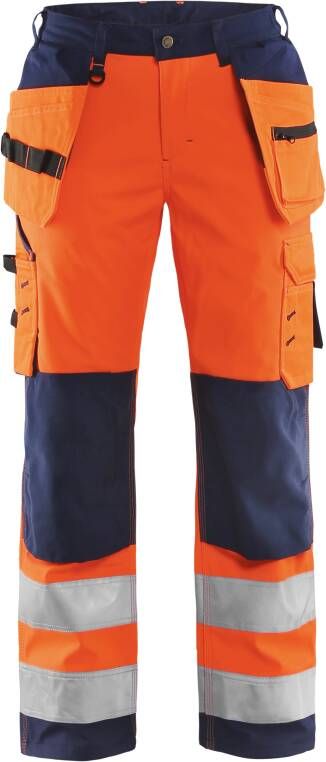Blåkläder Dames Softshell werkbroek High-Vis 71672517 | High-Vis Oranje Marineblauw | 7330509540367