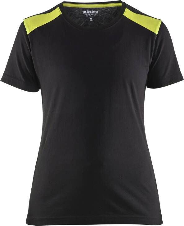 Blåkläder Dames T-Shirt 34791042 | Zwart High-Vis Geel | Maat XXL 7330509696651