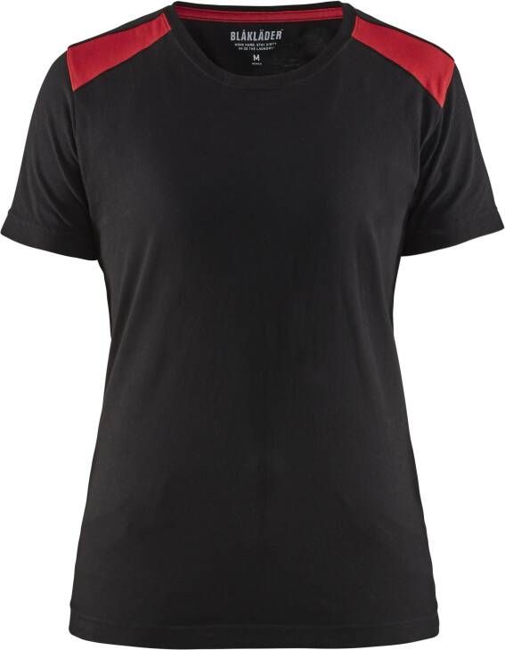 Blåkläder Dames T-Shirt 34791042 | Zwart Rood | Maat 3XL 7330509696668