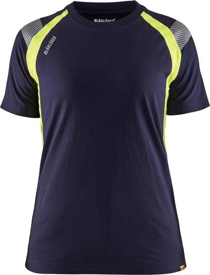 Blåkläder Dames T-shirt Visible 34021030 | Marine High-Vis Geel | Maat 3XL 7330509742303