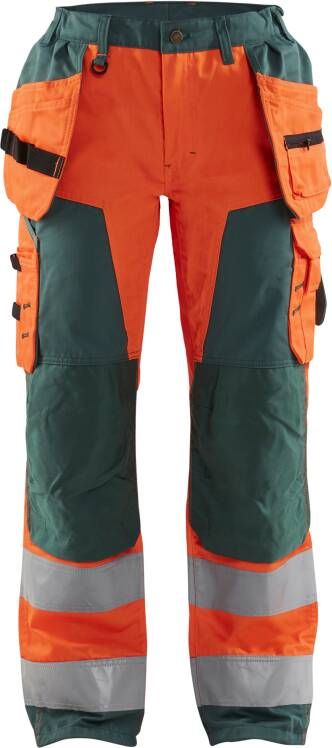 Blåkläder Dames werkbroek High-Vis met spijkerzakken 71561811 | High-Vis Oranje Groen | 7330509614792
