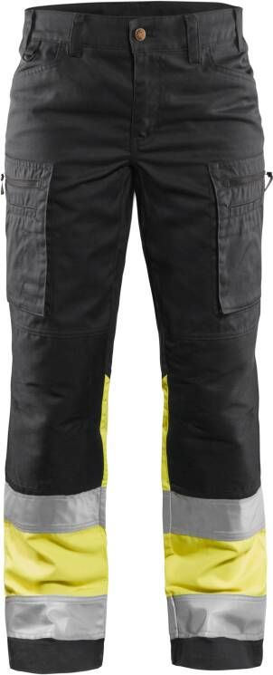 Blåkläder Dames werkbroek High-Vis met stretch 71611811 | Marine High-Vis Geel | 7330509615539