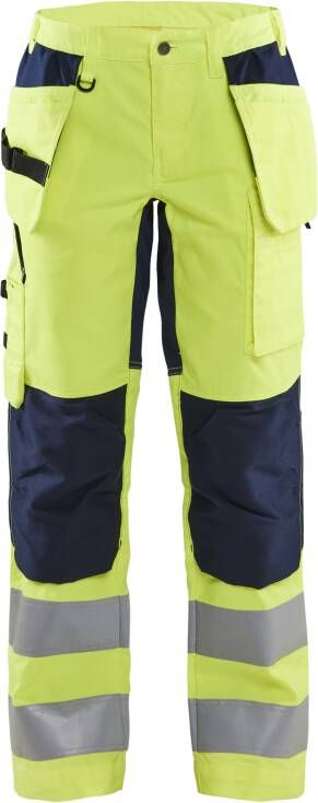 Blåkläder Dames werkbroek High-Vis met stretch 71631811 | High-Vis Geel Marineblauw | 7330509615201