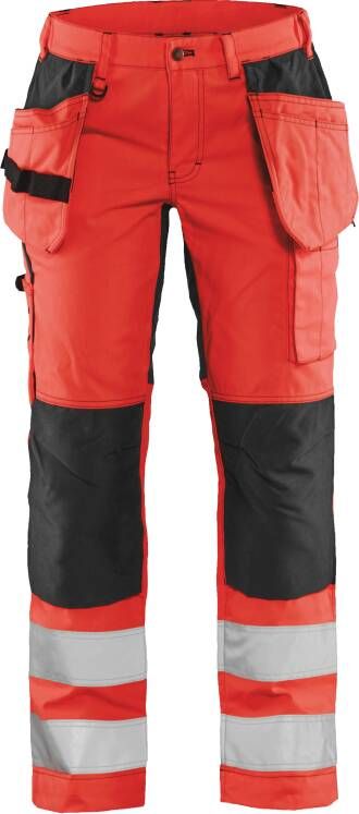 Blåkläder Dames werkbroek High-Vis met stretch 71631811 | High-Vis Rood Zwart | 7330509811597