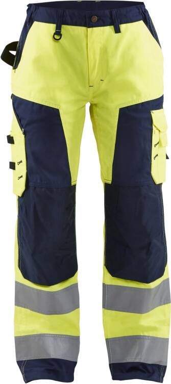Blåkläder Dames werkbroek High-Vis zonder spijkerzakken 71551811 | High-Vis Geel Marineblauw | 7330509502013