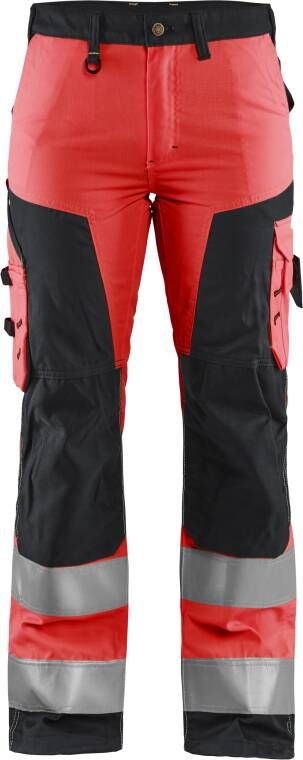 Blåkläder Dames werkbroek High-Vis zonder spijkerzakken 71551811 | High-Vis Rood Zwart | 7330509704561