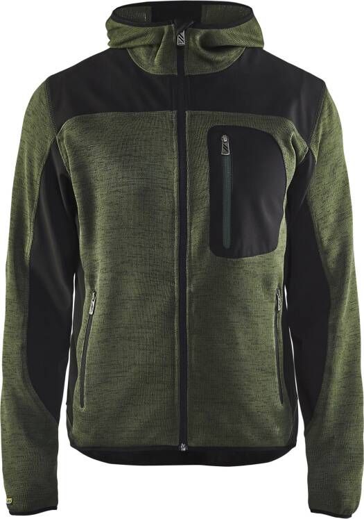 Blåkläder Gebreid vest met softshell 49302117 | Army Groen Zwart | Maat 3XL 7330509411384