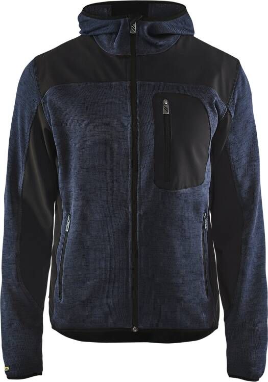 Blåkläder Gebreid vest met softshell 49302117 | Donker marineblauw Zwart | Maat 4XL 7330509658499
