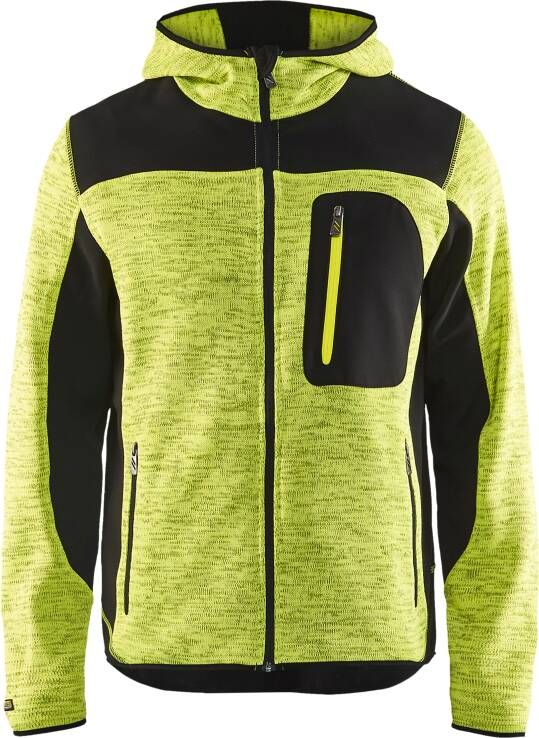 Blåkläder Gebreid vest met softshell 49302117 | High-Vis Geel Zwart | Maat 4XL 7330509446225