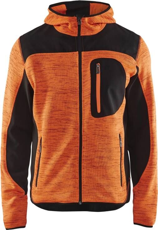 Blåkläder Gebreid vest met softshell 49302117 | High-vis Oranje Zwart | Maat 4XL 7330509446287