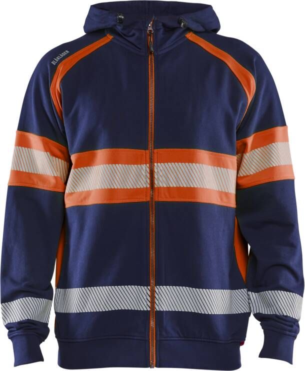 Blåkläder High-Vis Hooded Sweatshirt 35521158 | Marineblauw Oranje | Maat 4XL 7330509831021