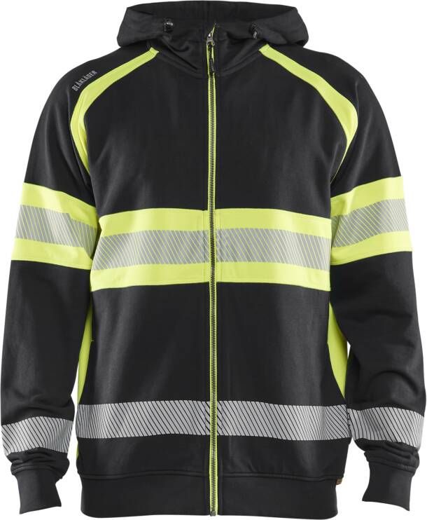 Blåkläder High-Vis Hooded Sweatshirt 35521158 | Zwart High-Vis Geel | Maat 4XL 7330509831106
