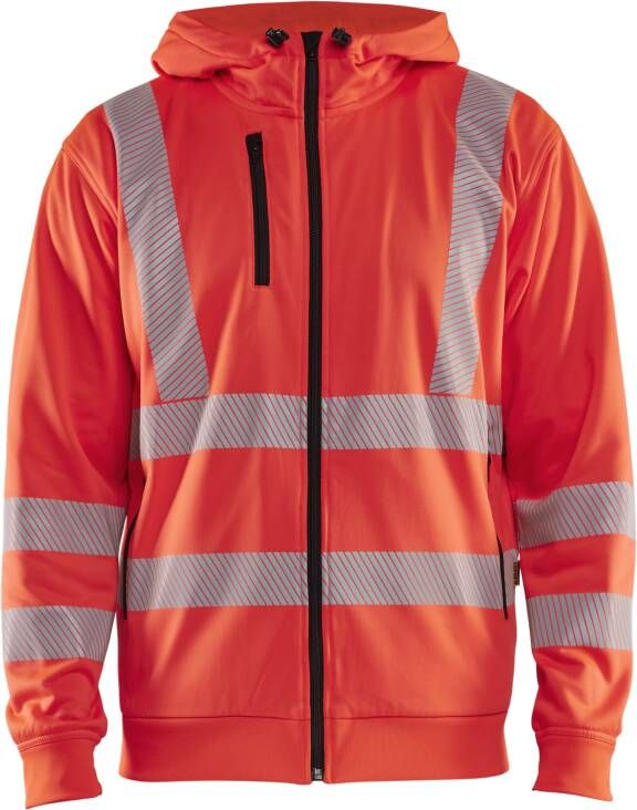 Blåkläder High-Vis Hoodie met rits 35652538 | High-Vis Rood | Maat 4XL 7330509831854