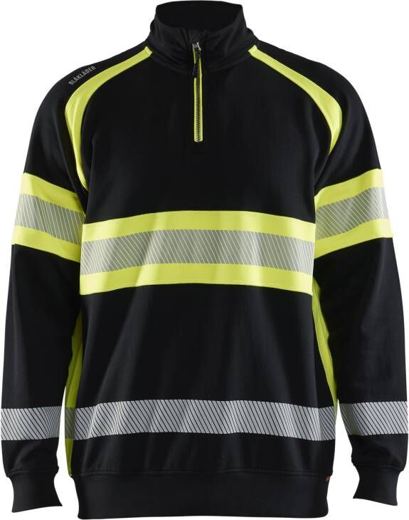 Blåkläder High-Vis Sweater 35531158 | Zwart High-Vis Geel | Maat 3XL 7330509830772