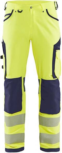 Blåkläder High-Vis werkbroek met 4-weg stretch zonder spijkerzakken 11971642 | High Vis Geel Marineblauw | 7330509840245