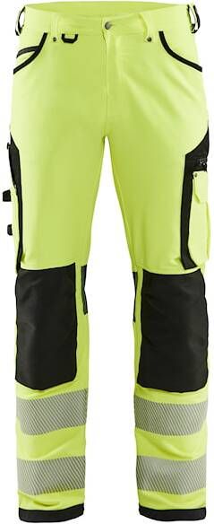 Blåkläder High-Vis werkbroek met 4-weg stretch zonder spijkerzakken 11971642 | High Vis Geel Zwart | 7330509840535