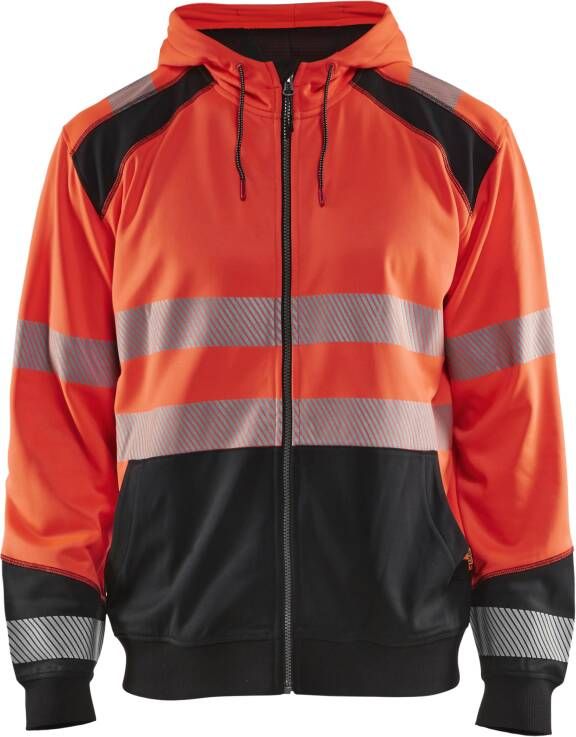 Blåkläder Hooded Sweatshirt High-Vis 35462528 | High-Vis Rood Zwart | Maat 3XL 7330509623329