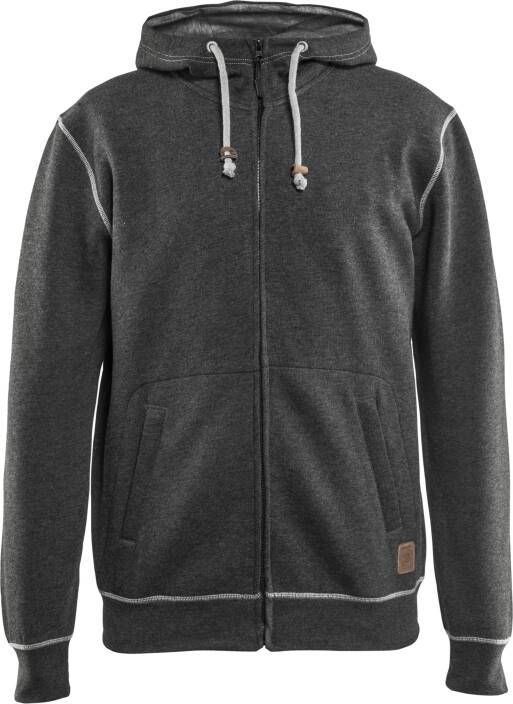 Blåkläder Hooded Sweatshirt met rits 33981157 | Zwart Mêlee | Maat 3XL 7330509478127