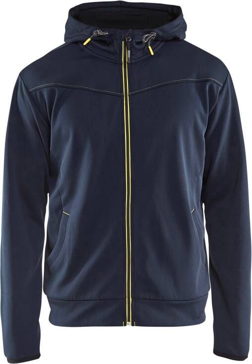 Blåkläder Hoodie met rits 33632526 | Donkerblauw Geel | Maat 3XL 7330509550106