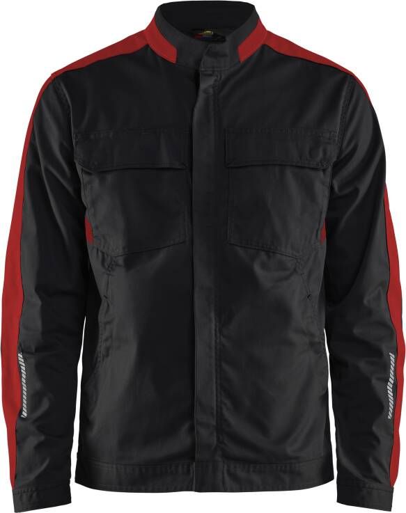 Blåkläder Industrie jack stretch 44441832 | Zwart Rood | Maat 4XL 7330509761397