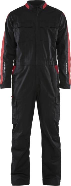 Blåkläder Industrie overall stretch 61441832 | Zwart Rood | 7330509762776