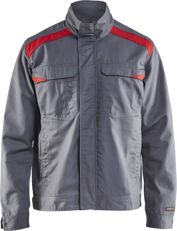 Blåkläder Industriejack. Ongevoerd 40541800 | Grijs Rood | Maat 4XL 7330509357248