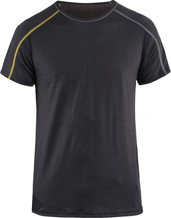 Blåkläder Merino Xlight Onderhemd Korte mouw 479817349835 | Donkergrijs Geel | Maat 3XL 7330509545423
