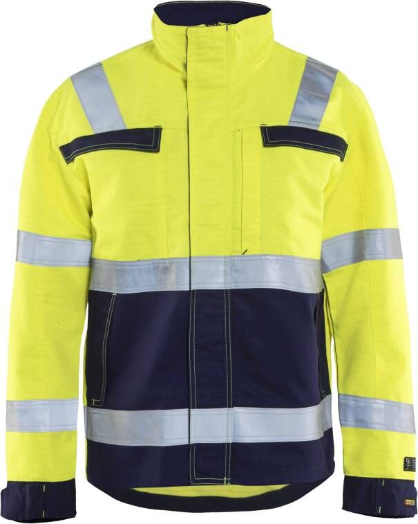 Blåkläder Multinorm jack. Ongevoerd 40871514 | High-Vis Geel Marineblauw | Maat 3XL 7330509552445