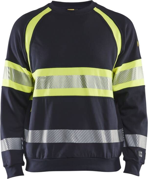 Blåkläder Multinorm Sweatshirt 34591762 | Marine High-Vis Geel | Maat 4XL 7330509725993