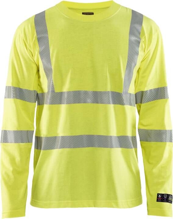Blåkläder Multinorm T-Shirt lange mouw 34811761 | High-Vis Geel | Maat 3XL 7330509725825