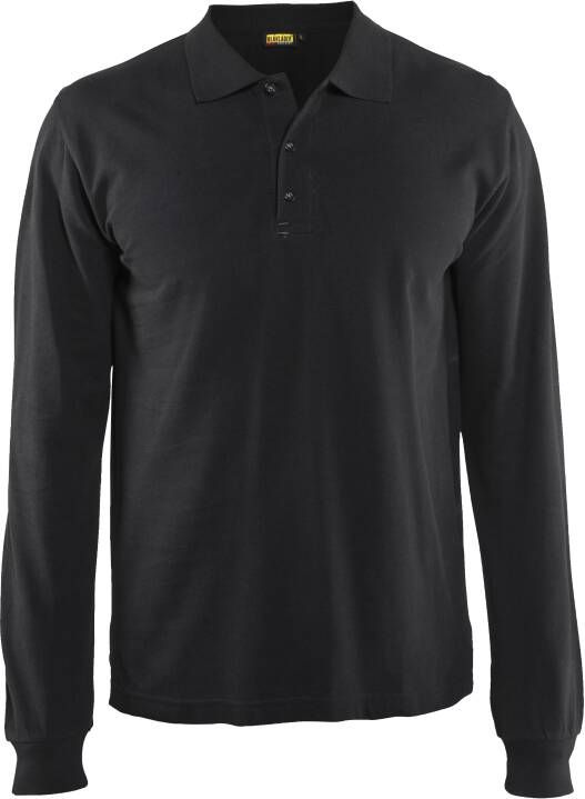 Blåkläder Poloshirt lange mouw 33881050 | Zwart | Maat 4XL 7330509482209