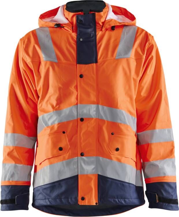 Blåkläder Regenjas gevoerd High-Vis LEVEL 2 43072003 | High-Vis Oranje Marineblauw | Maat 3XL 7330509688113