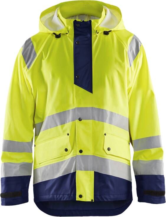 Blåkläder Regenjas High-Vis LEVEL 1 43232000 | High-Vis Geel Marineblauw | Maat 3XL 7330509656112