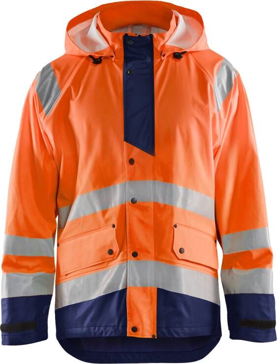 Blåkläder Regenjas High-Vis LEVEL 3 43272005 | High-Vis Oranje Marineblauw | Maat 4XL 7330509667057